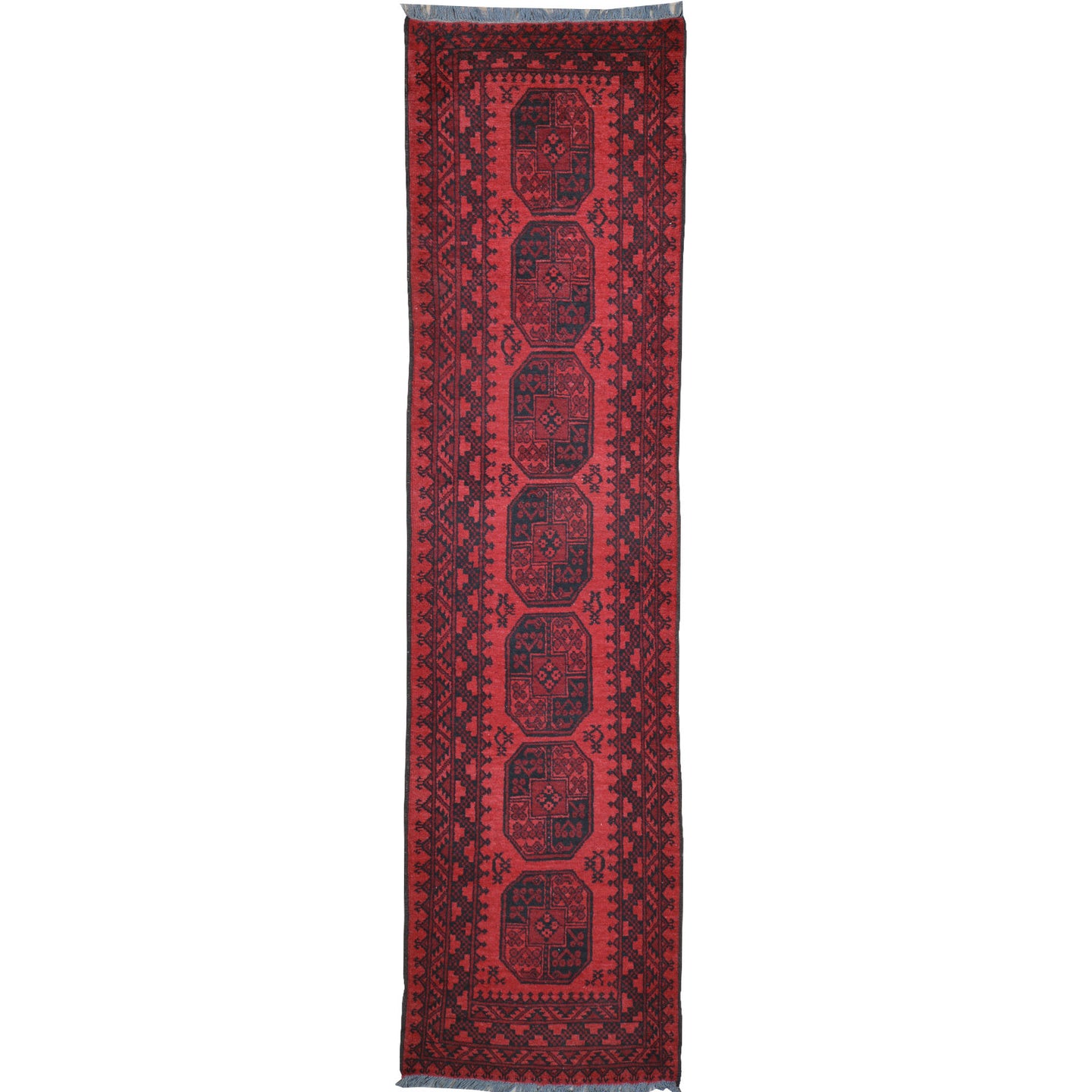 Hand-Knotted Tribal Vintage Turkoman Design Handmade Rug (Size 2.6 X 9.5) Cwral-11523