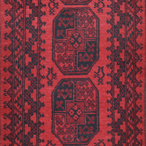 Hand-Knotted Tribal Vintage Turkoman Design Handmade Rug (Size 2.6 X 9.5) Cwral-11523