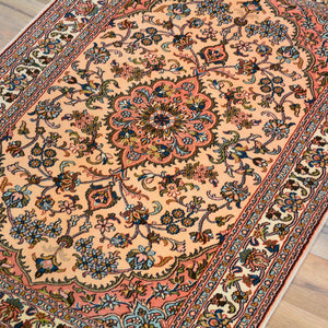 Hand-Knotted Kashmiri Silk Traditional Design Handmade Rug (Size 2.2 X 3.4) Cwral-11526