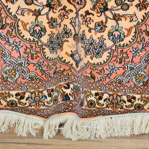 Hand-Knotted Kashmiri Silk Traditional Design Handmade Rug (Size 2.2 X 3.4) Cwral-11526