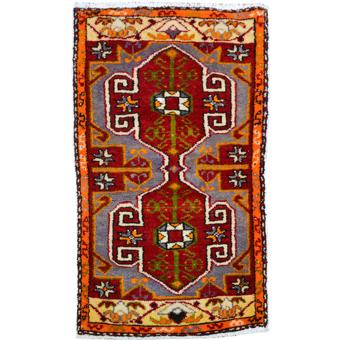 Hand-Knotted Vintage Traditional Turkish Design Handmade Rug (Size 1.8 X 3.5) Cwral-11532