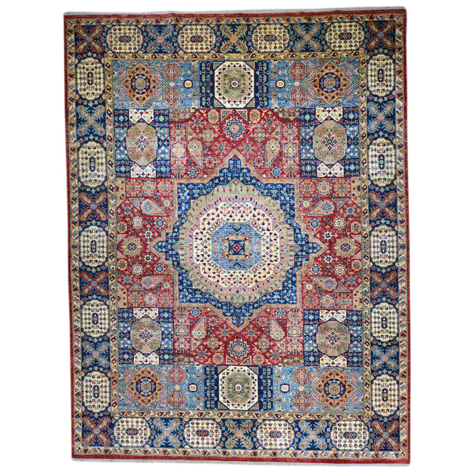 Hand-Knotted Fine Traditional Mumluk Design Handmade Rug (Size 9.1 X 12.1) Cwral-11541