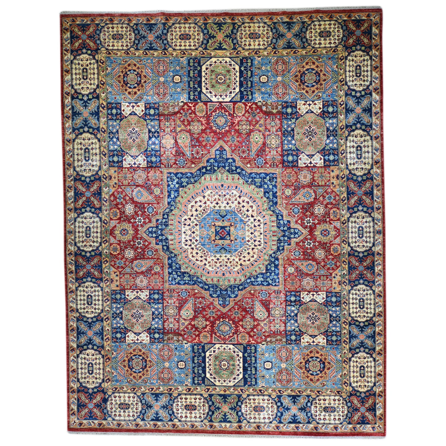 Hand-Knotted Fine Traditional Mumluk Design Handmade Rug (Size 9.1 X 12.1) Cwral-11541