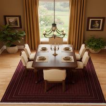 Load image into Gallery viewer, Red Afghan tribal area rug with geometric pattern, hand-knotted wool – Cwral-11547
