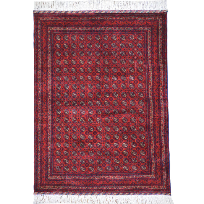 Fine Hand-Knotted Turkmen Tribal Traditional Wool Oriental Rug (Size 4.11 X 6.6) Cwral-11559
