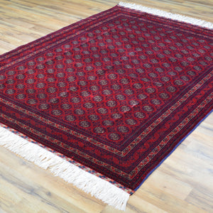 Fine Hand-Knotted Turkmen Tribal Traditional Wool Oriental Rug (Size 4.11 X 6.6) Cwral-11559