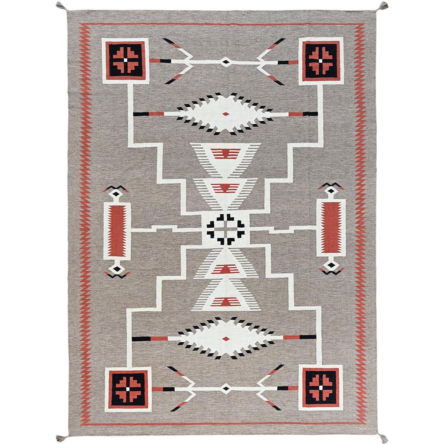 Hand-Woven Reversible Southwestern Design Handmade Kilim Rug (Size 8.9 X 12.2) Cwral-11585