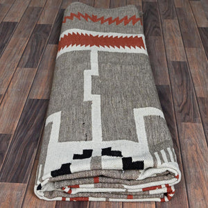 Hand-Woven Reversible Southwestern Design Handmade Kilim Rug (Size 8.9 X 12.2) Cwral-11585