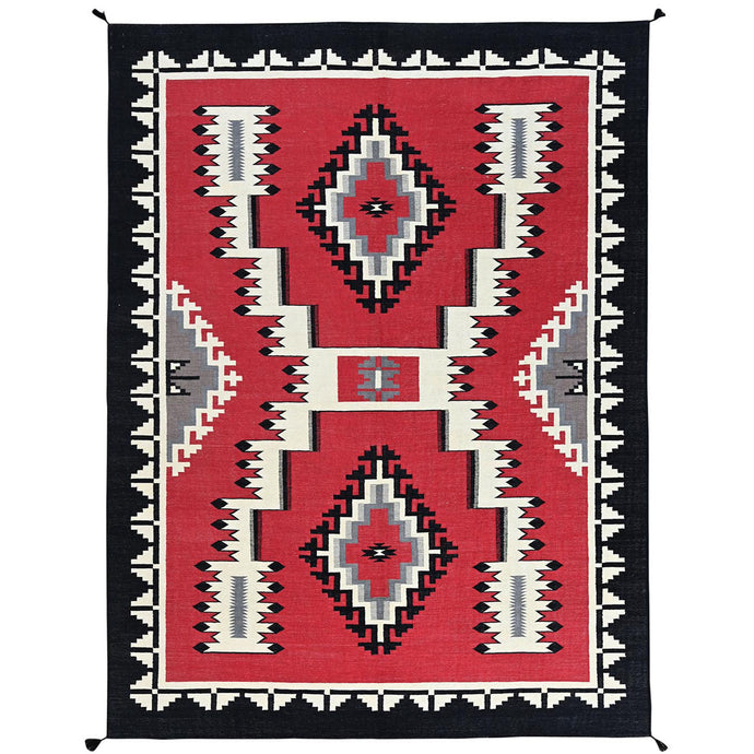 Hand-Woven Reversible Southwestern Design Handmade Kilim Rug (Size 9.2 X 12.0) Cwral-11589