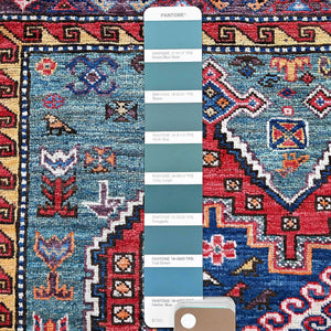Hand-Knotted Tribal Kazak Traditional Design Handmade Rug (Size 5.1 X 6.7) Cwral-11604