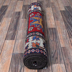 Hand-Knotted Tribal Kazak Traditional Design Handmade Rug (Size 2.9 X 9.3) Cwral-11616