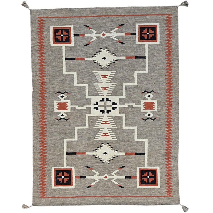 Hand-Woven Reversible Southwestern Design Handmade Kilim Rug (Size 5.3 X 7.1) Cwral-11628