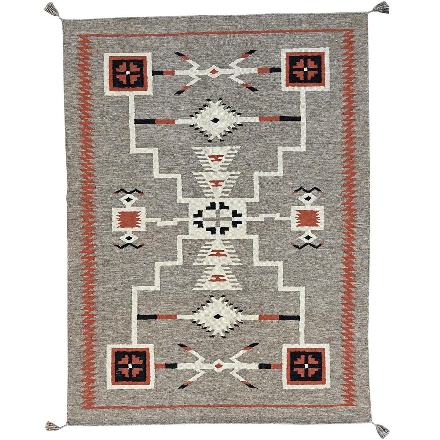Hand-Woven Reversible Southwestern Design Handmade Kilim Rug (Size 5.3 X 7.1) Cwral-11628
