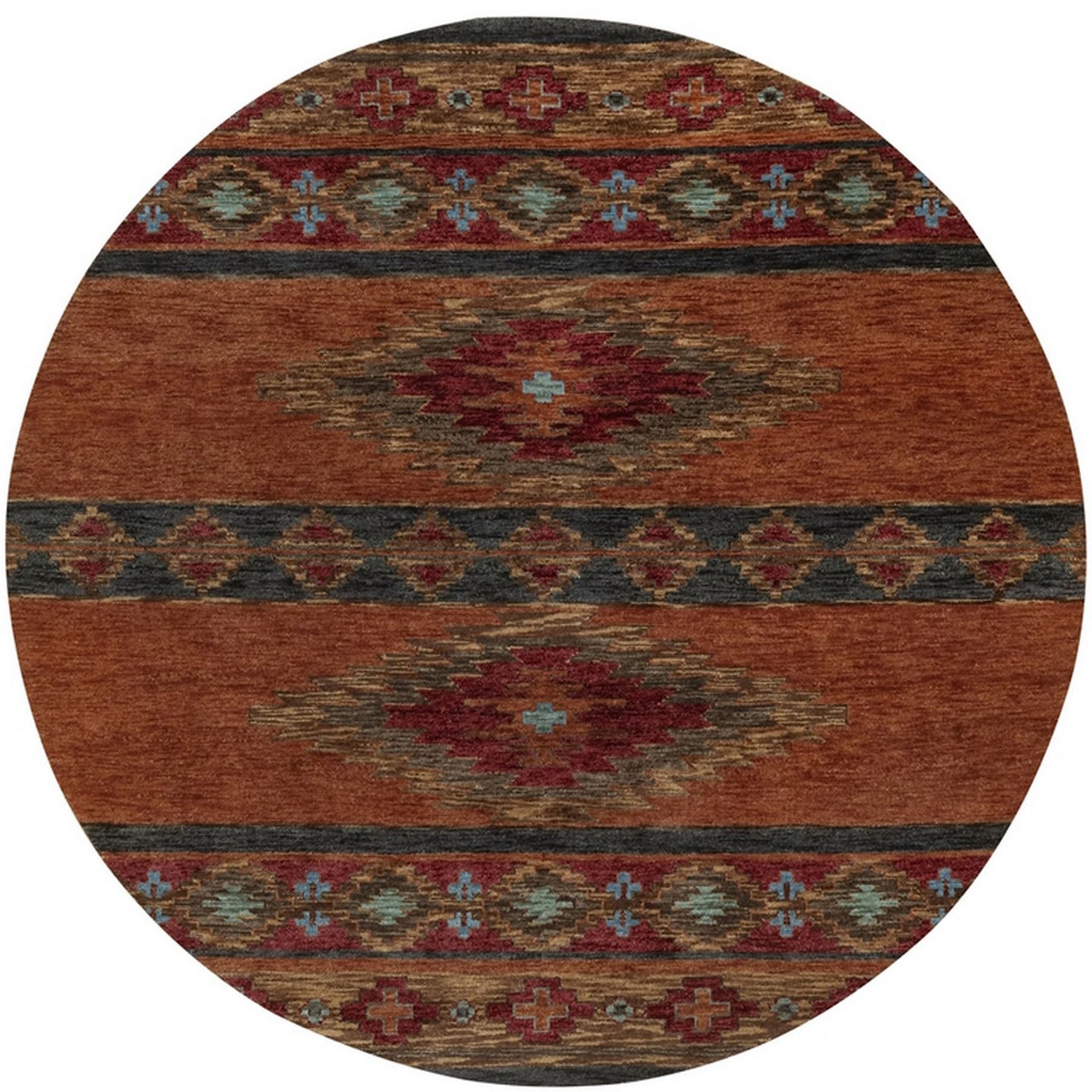 Hand-Knotted Traditional Southwestern Design Handmade Rug (Size 7.10 X 7.10) Cwral-11631