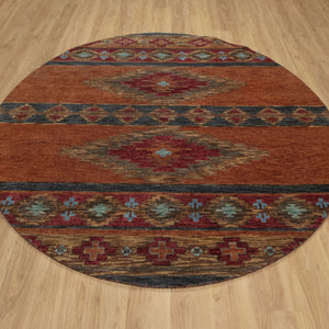 Hand-Knotted Traditional Southwestern Design Handmade Rug (Size 7.10 X 7.10) Cwral-11631