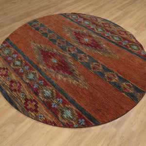 Hand-Knotted Traditional Southwestern Design Handmade Rug (Size 7.10 X 7.10) Cwral-11631