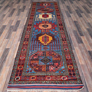 Hand-Knotted Tribal Kazak Traditional Design Handmade Rug (Size 3.1 X 9.7) Cwral-11661