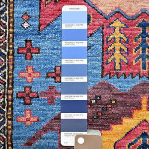 Hand-Knotted Tribal Kazak Traditional Design Handmade Rug (Size 3.1 X 9.7) Cwral-11661