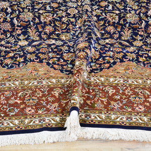Hand-Knotted Traditional Design Kashmiri Silk Handmade Rug (Size 9.2 X 11.10) Cwral-11667