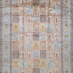 Hand-Knotted Traditional Design Kashmiri Silk Handmade Rug (Size 7.2 X 9.11) Cwral-11670