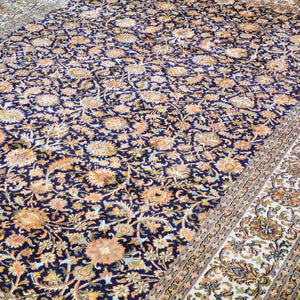 Hand-Knotted Traditional Design Kashmiri Silk Handmade Rug (Size 6.2 X 8.10) Cwral-11676