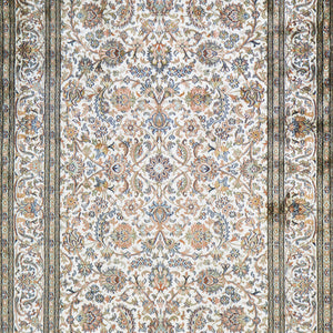 Hand-Knotted Traditional Design Kashmiri Silk Handmade Rug (Size 4.0 X 6.0) Cwral-11679