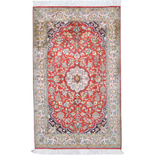 Load image into Gallery viewer, Hand-Knotted Traditional Design Kashmiri Silk Handmade Rug (Size 3.2 X 5.1) Cwral-11682