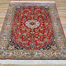Load image into Gallery viewer, Hand-Knotted Traditional Design Kashmiri Silk Handmade Rug (Size 3.2 X 5.1) Cwral-11682