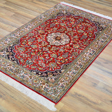 Load image into Gallery viewer, Hand-Knotted Traditional Design Kashmiri Silk Handmade Rug (Size 3.2 X 5.1) Cwral-11682