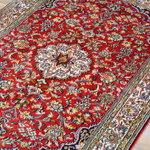 Load image into Gallery viewer, Hand-Knotted Traditional Design Kashmiri Silk Handmade Rug (Size 3.2 X 5.1) Cwral-11682