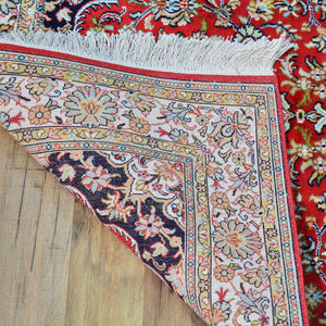 Hand-Knotted Traditional Design Kashmiri Silk Handmade Rug (Size 3.2 X 5.1) Cwral-11682