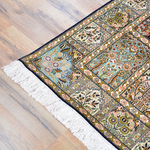 Hand-Knotted Traditional Design Kashmiri Silk Handmade Rug (Size 3.1 X 5.5) Cwral-11685