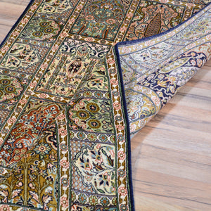 Hand-Knotted Traditional Design Kashmiri Silk Handmade Rug (Size 3.1 X 5.5) Cwral-11685