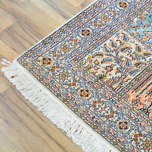 Hand-Knotted Traditional Design Kashmiri Silk Handmade Rug (Size 2.2 X 6.2) Cwral-11691