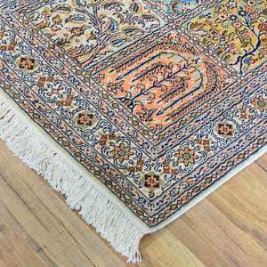 Hand-Knotted Traditional Design Kashmiri Silk Handmade Rug (Size 2.2 X 6.2) Cwral-11691