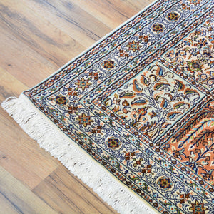 Hand-Knotted Traditional Design Kashmiri Silk Handmade Rug (Size 2.1 X 3.1) Cwral-11694