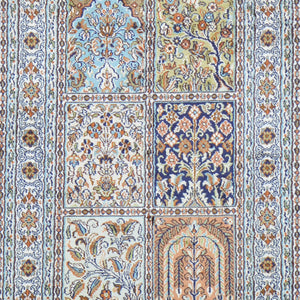Hand-Knotted Traditional Design Kashmiri Silk Handmade Rug (Size 2.1 X 3.1) Cwral-11694