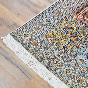 Hand-Knotted Traditional Design Kashmiri Silk Handmade Rug (Size 2.1 X 3.1) Cwral-11697