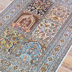 Hand-Knotted Traditional Design Kashmiri Silk Handmade Rug (Size 2.1 X 3.1) Cwral-11697