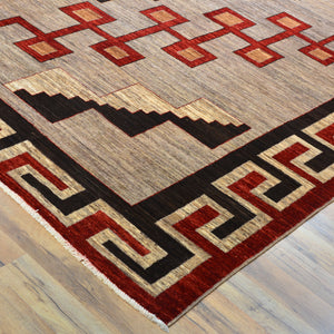 Hand-Knotted Traditional Southwestern Design Handmade Rug (Size 9.9 X 12.10) Cwral-11715