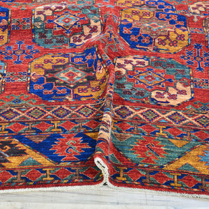 Hand-Knotted Tribal Ersari Elephant Feet Design Handmade Rug (Size 10.0 X 13.11) Cwral-11721