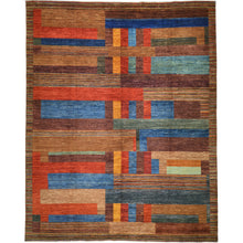 Load image into Gallery viewer, Hand-Knotted Modern Contemporary Stripes Design Handmade Rug (Size 8.0 X 9.9) Cwral-11724