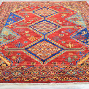 Hand-Knotted Tribal Ersari Chobi Design Oriental Handmade Rug (Size 6.0 X 8.7) Cwral-11733