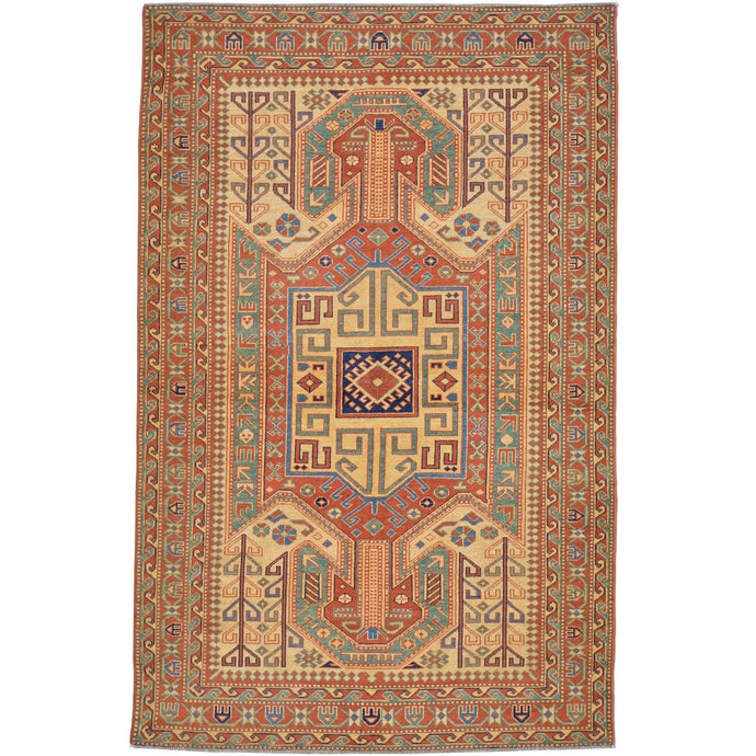 Hand-Knotted Zero Pile Sherwan Design Oriental Handmade Rug (Size 4.8 X 6.11) Cwral-11742