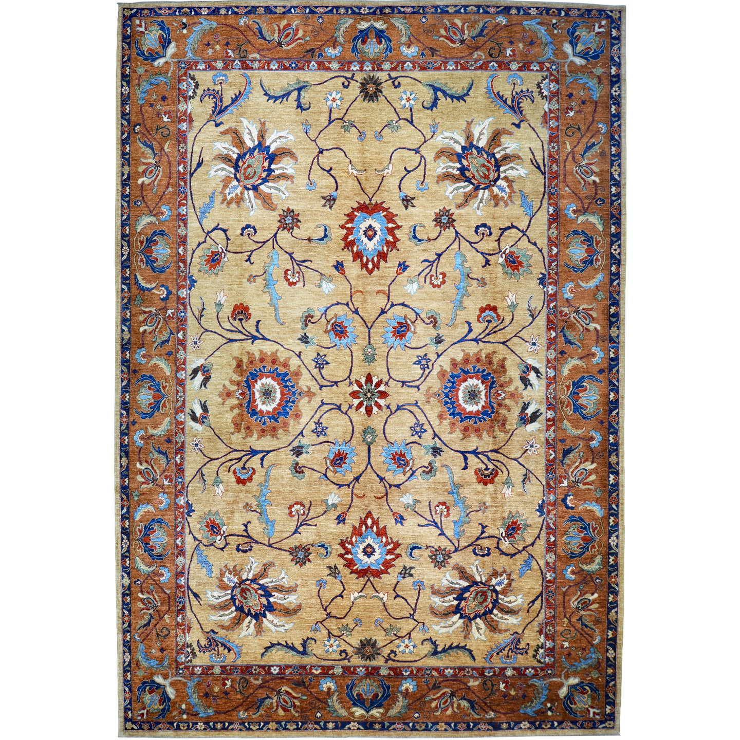 Hand-Knotted Tribal Chobi Oushak Design Oriental Handmade Rug (Size 11.4 X 15.9) Cwral-11751