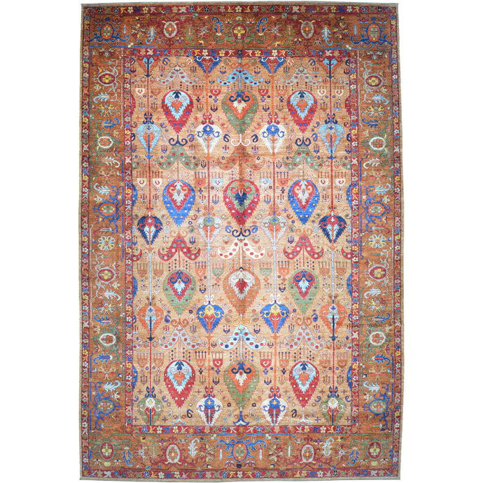 Hand-Knotted Tribal Chobi Oushak Design Oriental Handmade Rug (Size 11.8 X 16.10) Cwral-11754