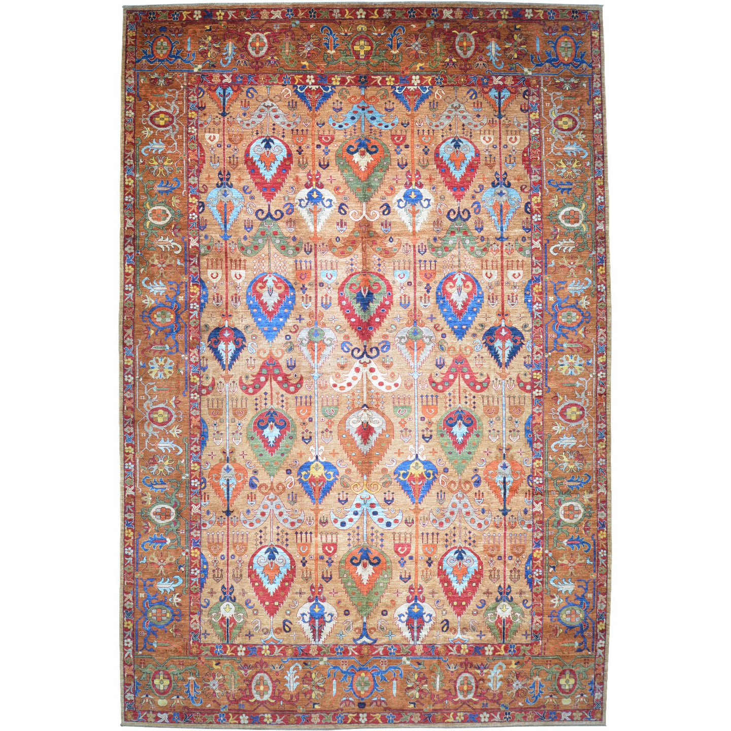 Hand-Knotted Tribal Chobi Oushak Design Oriental Handmade Rug (Size 11.8 X 16.10) Cwral-11754