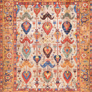 Hand-Knotted Tribal Chobi Oushak Design Oriental Handmade Rug (Size 7.11 X 9.6) Cwral-11757