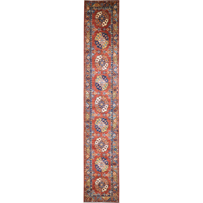 Hand-Knotted Tribal Elephant Feet Design Oriental Handmade Rug (Size 2.10 X 15.9) Cwral-11766