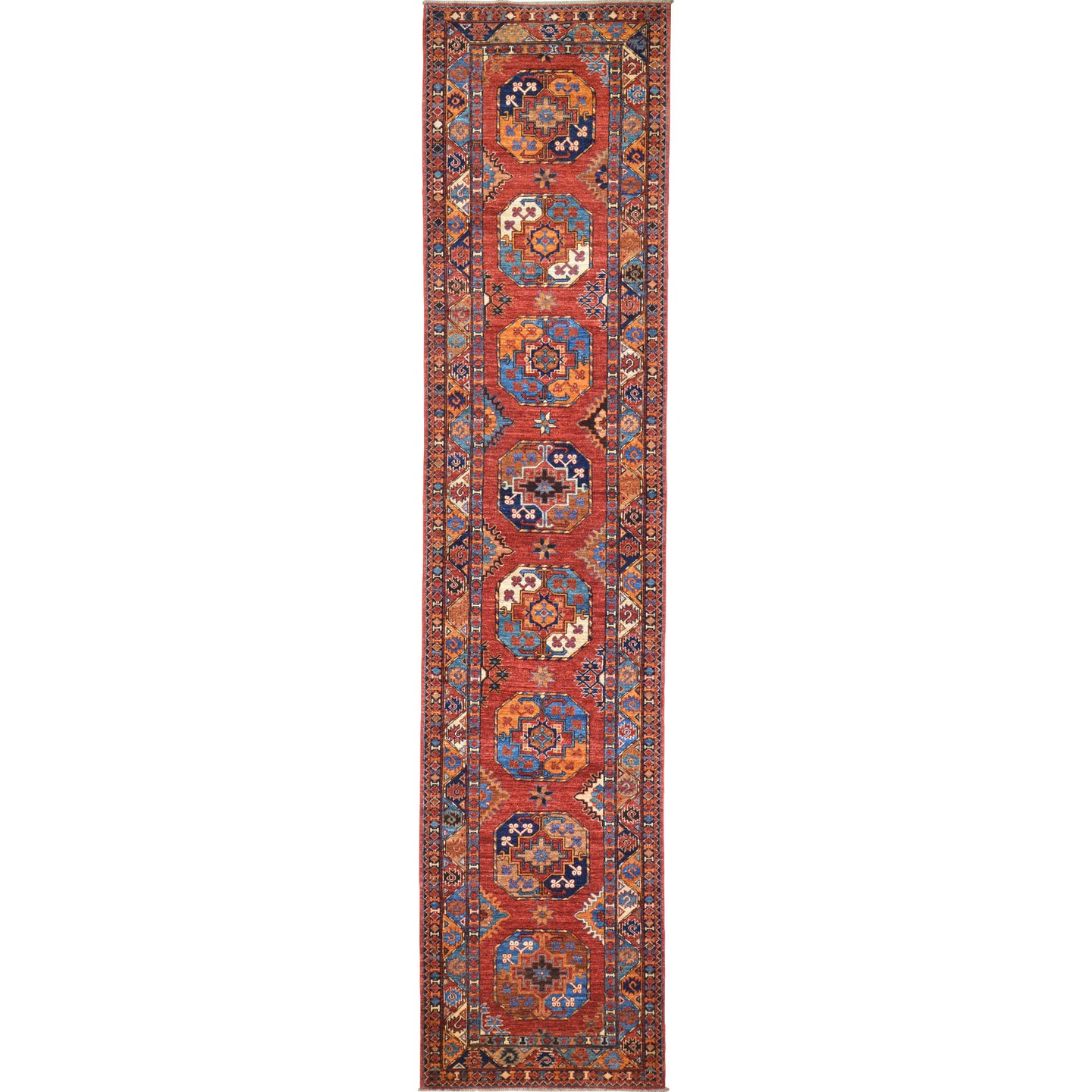 Hand-Knotted Tribal Elephant Feet Design Oriental Handmade Rug (Size 3.0 X 13.0) Cwral-11772